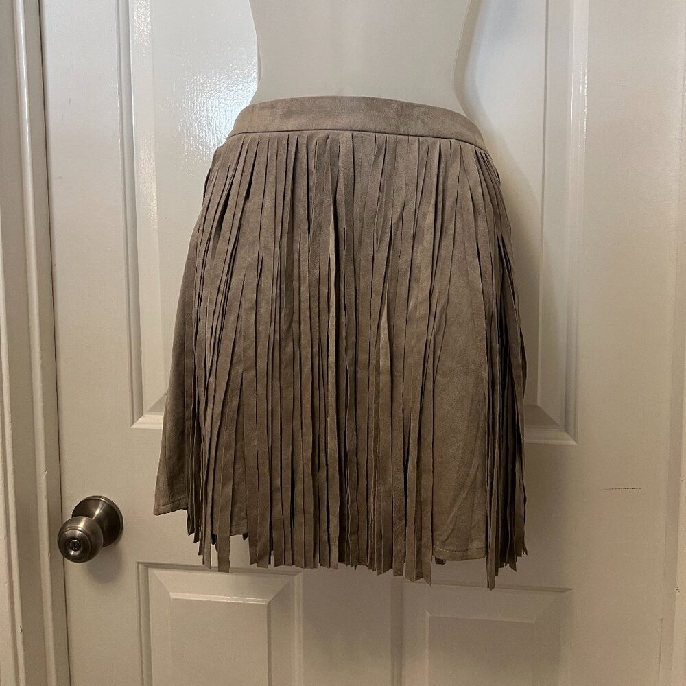 BB Dakota Tan Fringe Skirt